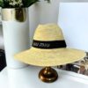 Miu Miu Beige Black Beach Hat