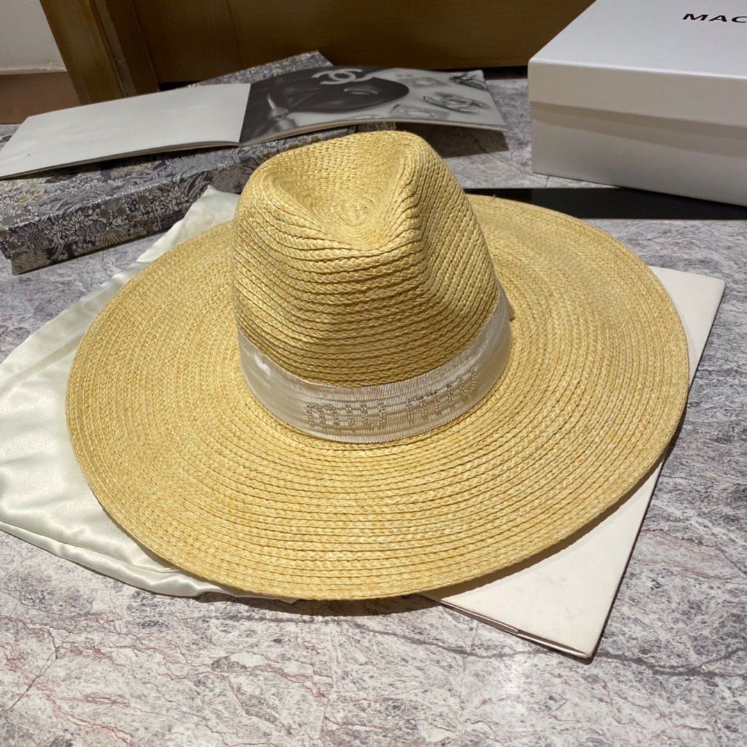 Miu Miu Beige White Beach Hat