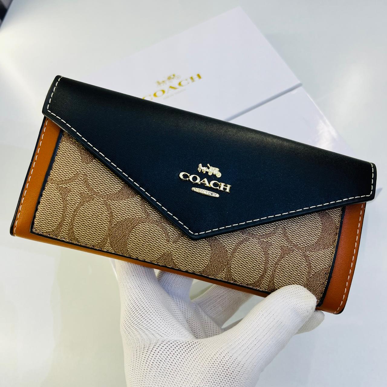 Coach Black Brown Three Fold Women’s Wallet