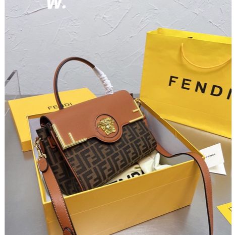 WhatsApp Image 2024-06-26 at 7.43.56 PM Fendi X Versace La Medusa Brown Handbag (With Box)