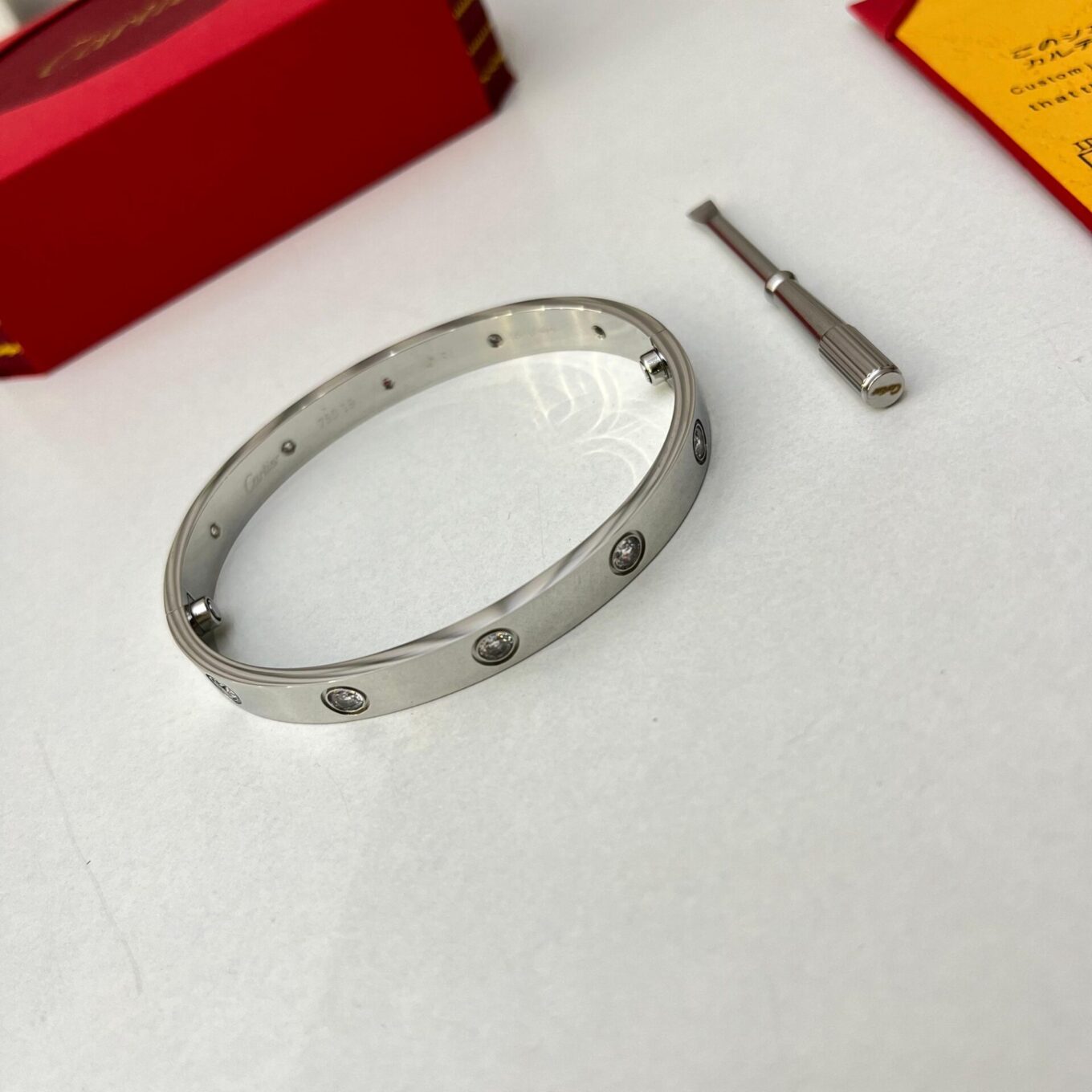 Cartier Silver Diamond Love Bracelet