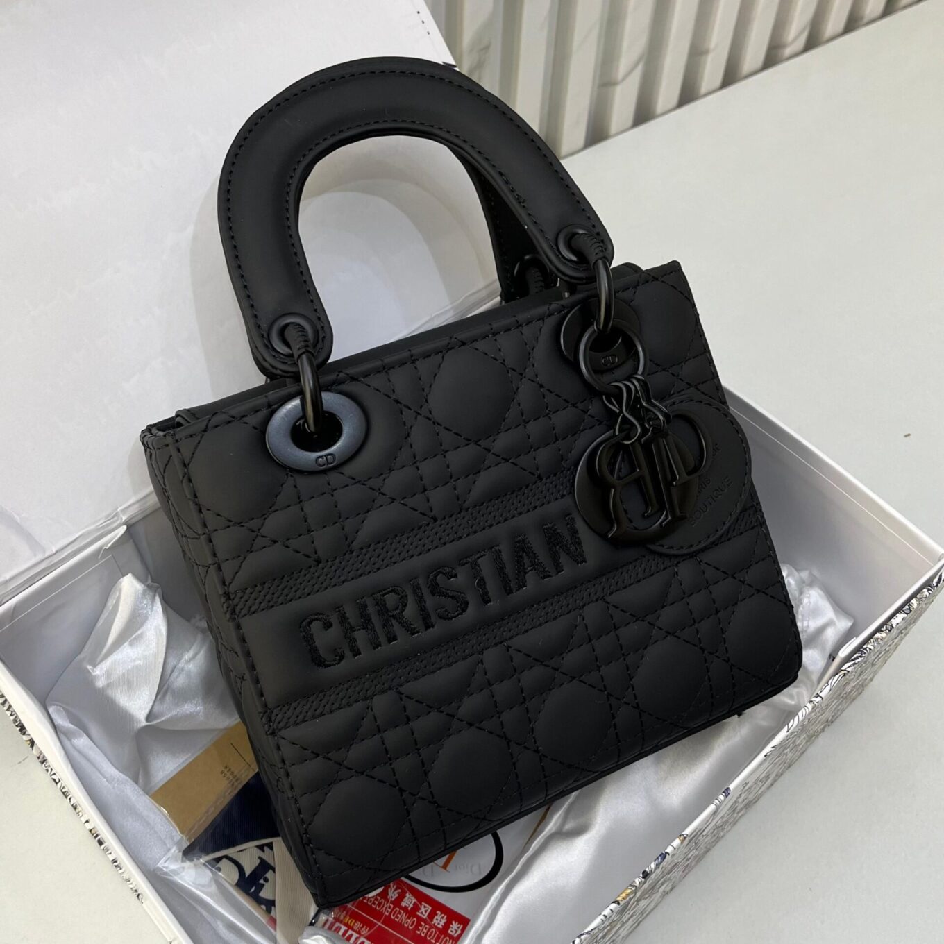 WhatsApp Image 2024-08-05 at 7.59.17 PM Dior Black Matte Lady Dior Handbag (With Box)