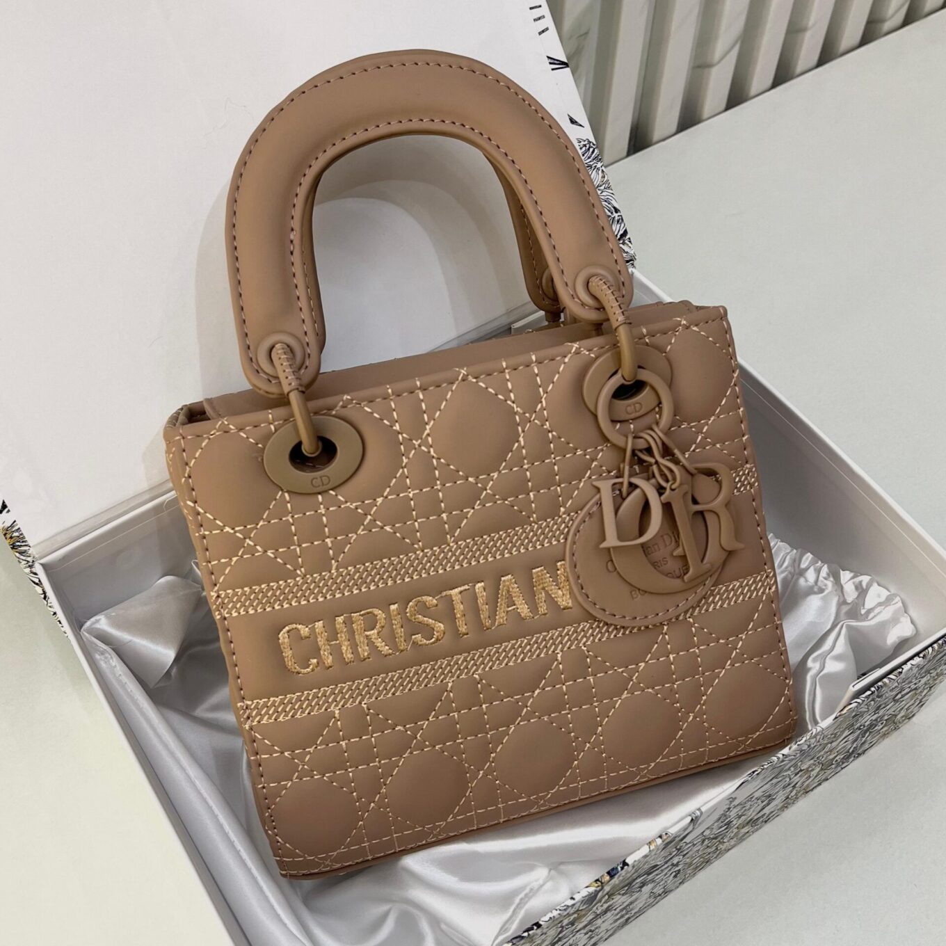 WhatsApp Image 2024-08-05 at 8.04.32 PM Dior Off Khaki Matte Lady Dior Handbag (With Box)