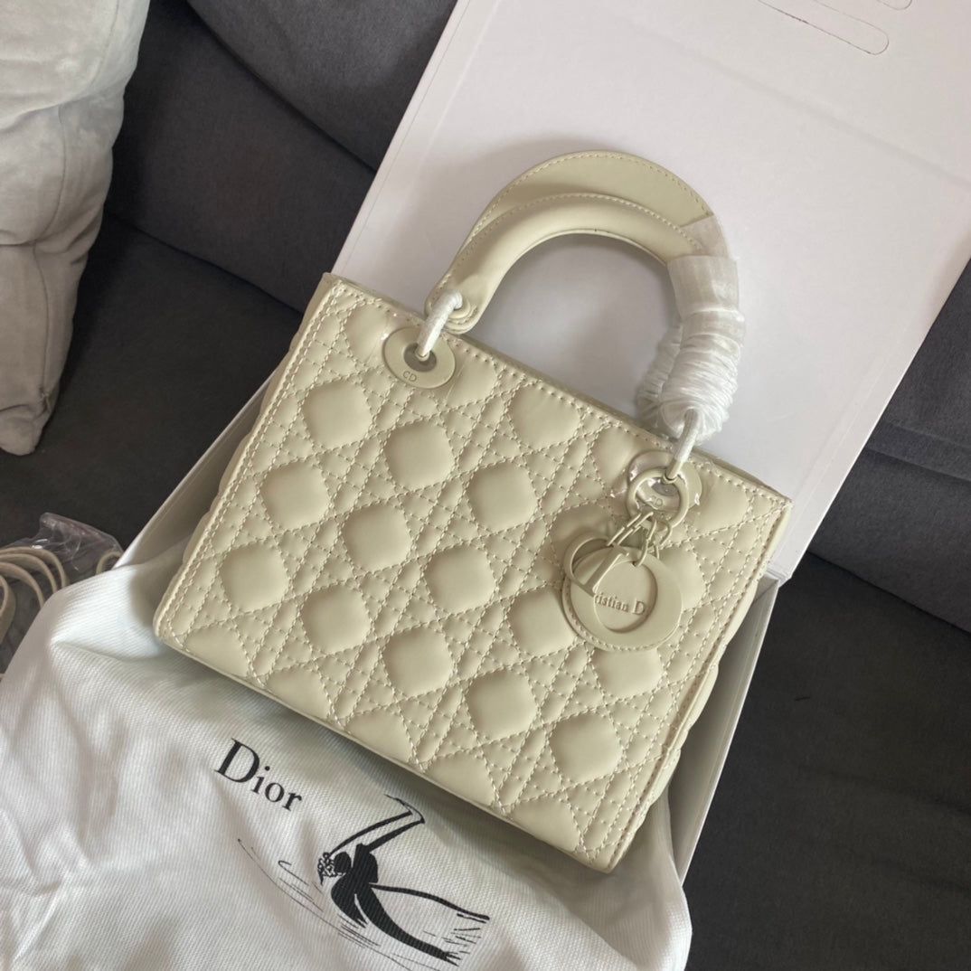 WhatsApp Image 2024-08-06 at 4.28.00 PM Dior Off White Matte Medium Lady Dior Handbag (With Box)