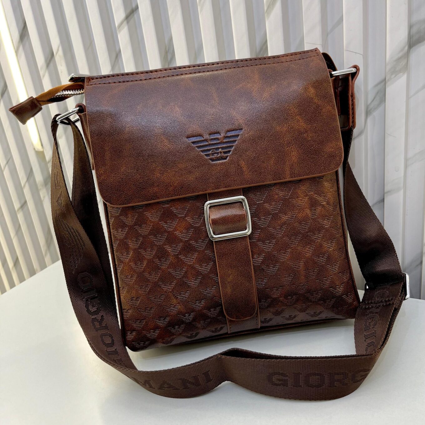 Armani Brown Messenger Bag