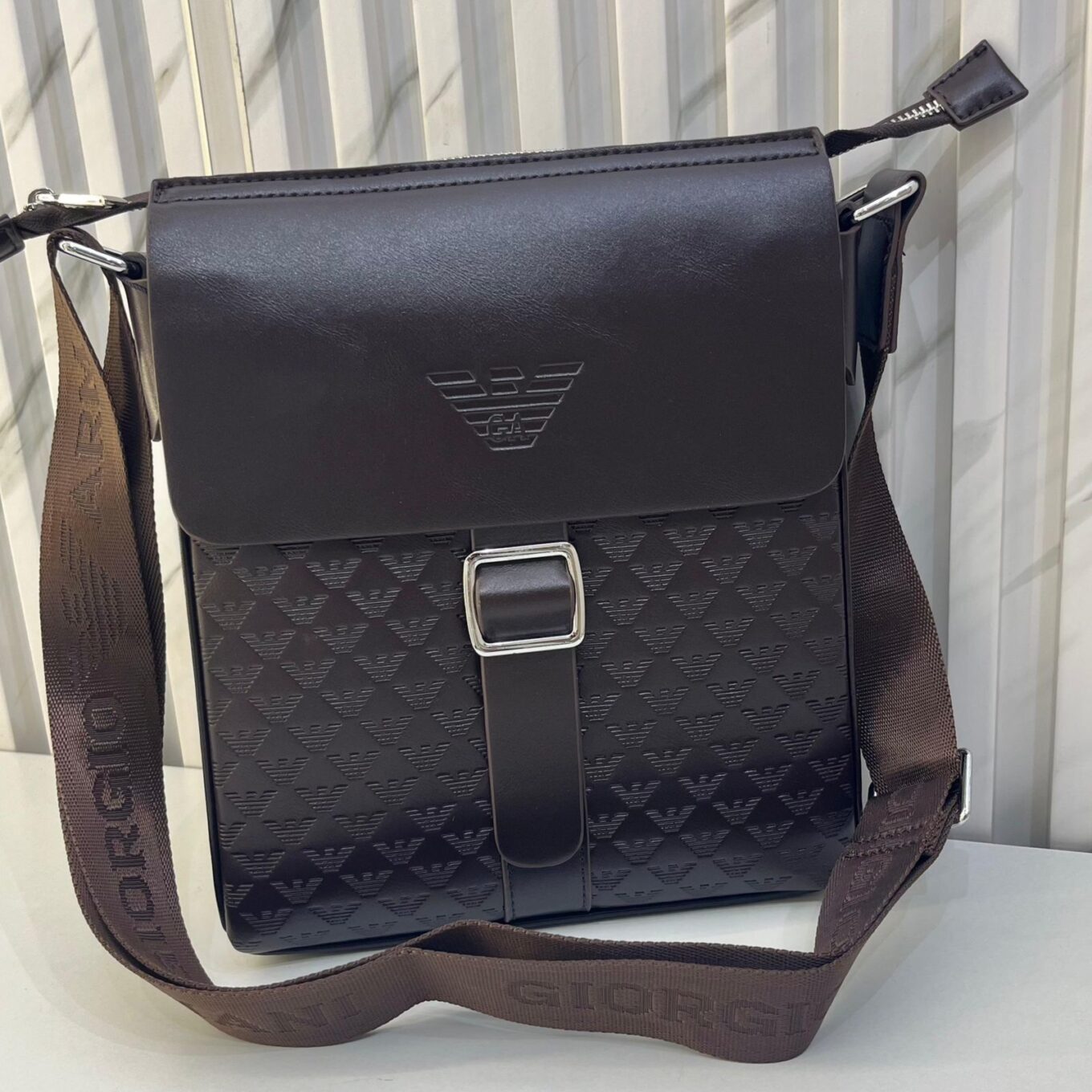 Armani Coffee Messenger Bag
