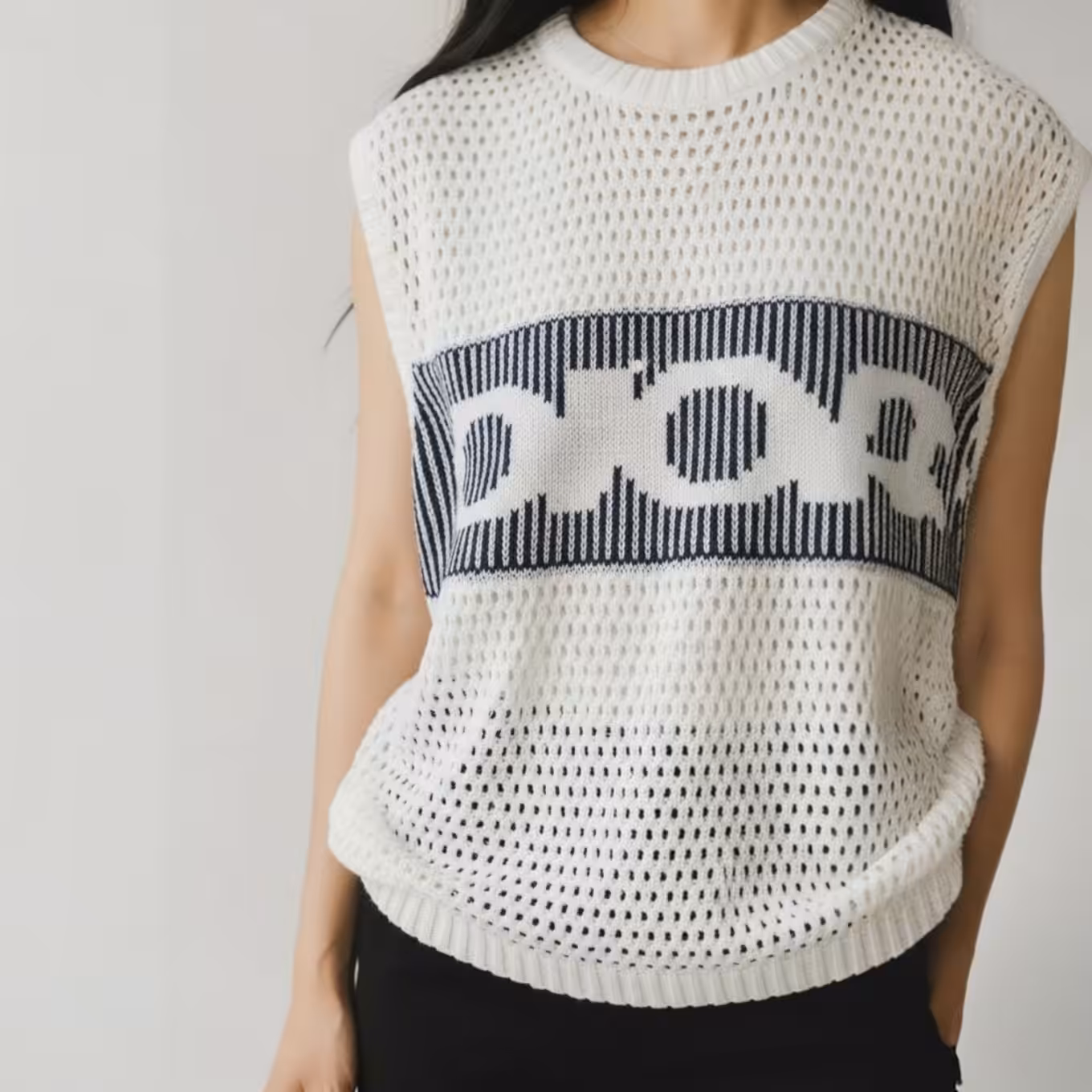 Photoroom_20251128_193410 Dior Knitted White Sleeveless Sweater