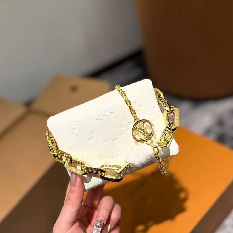 Louis Vuitton Mini Nano White Coussin Sling Bag (With Box)