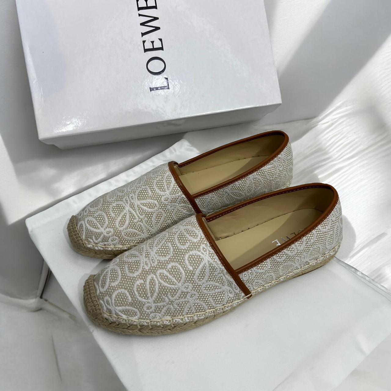 Loewe Beige Canvas Espadrilles For Women