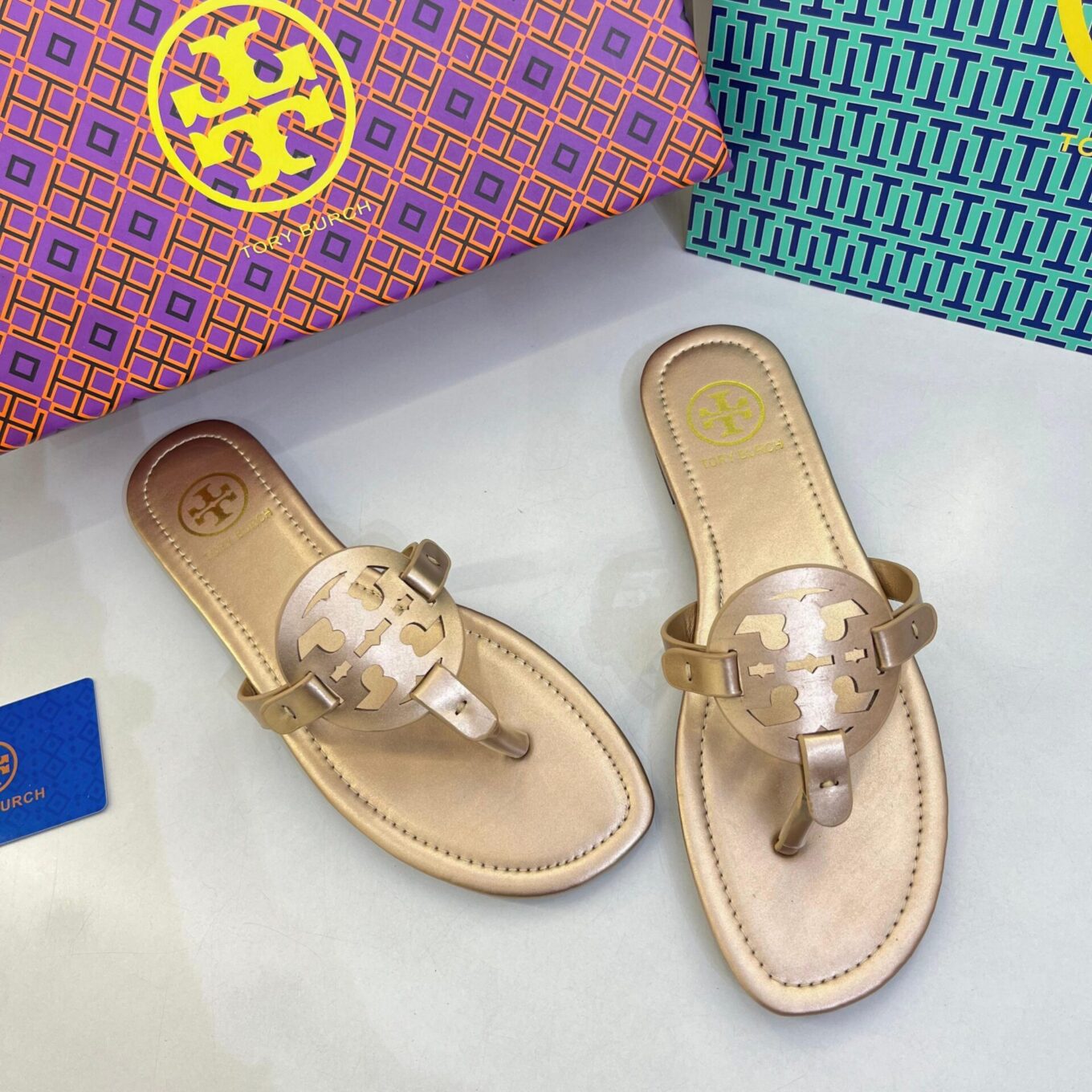Tory Burch Miller Rosegold Slip On Flat