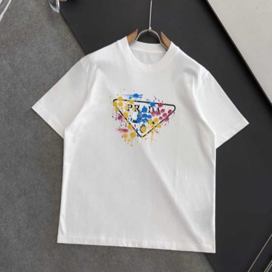 Prada Colorful Logo White Tshirt