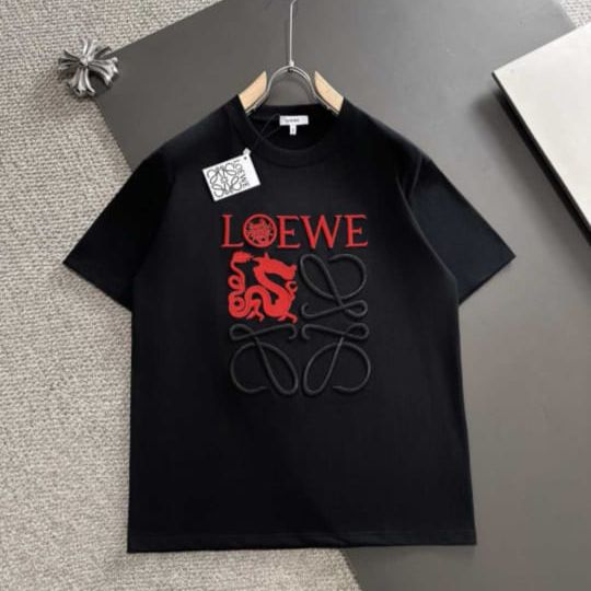 Loewe Embroidery Black Tshirt