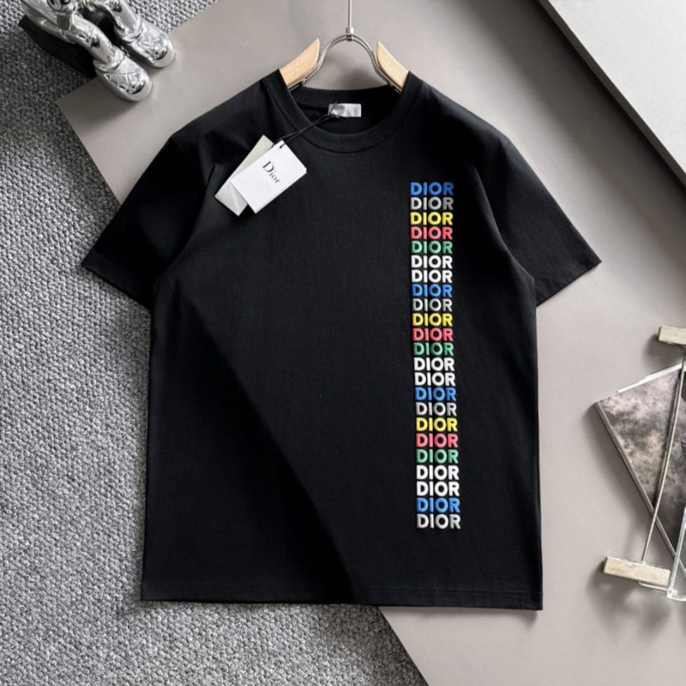WhatsApp Image 2025-01-22 at 5.54.53 PM Dior Black Colorful Tshirt