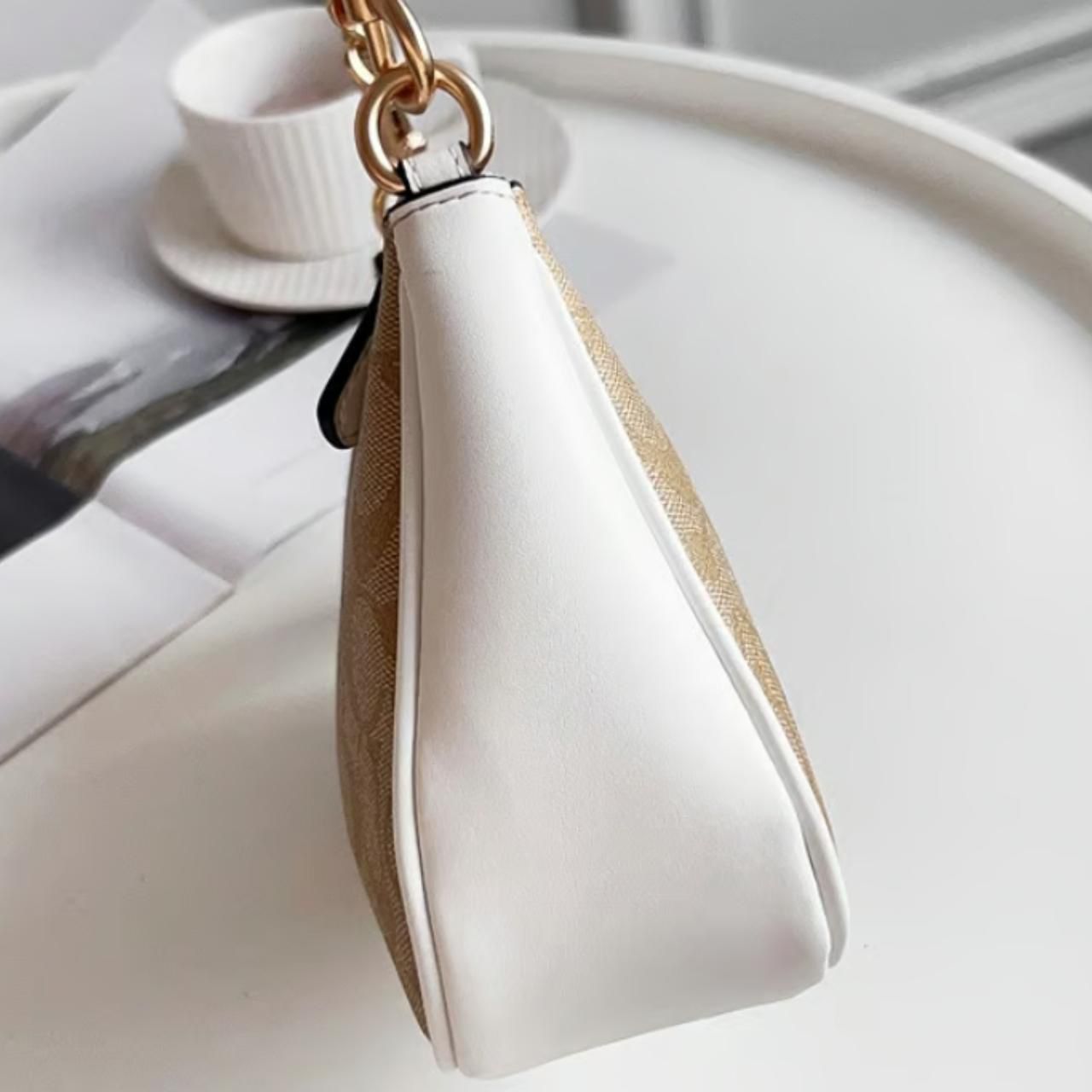 Coach Teri Apricot White Shoulder Bag (With Box)