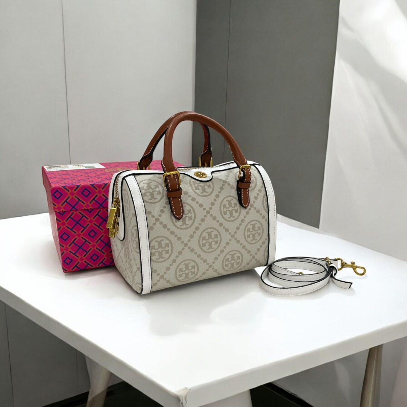 WhatsApp Image 2025-01-30 at 7.52.04 PM Tory Burch White T Monogram Mini Barrel Bag (With Box)