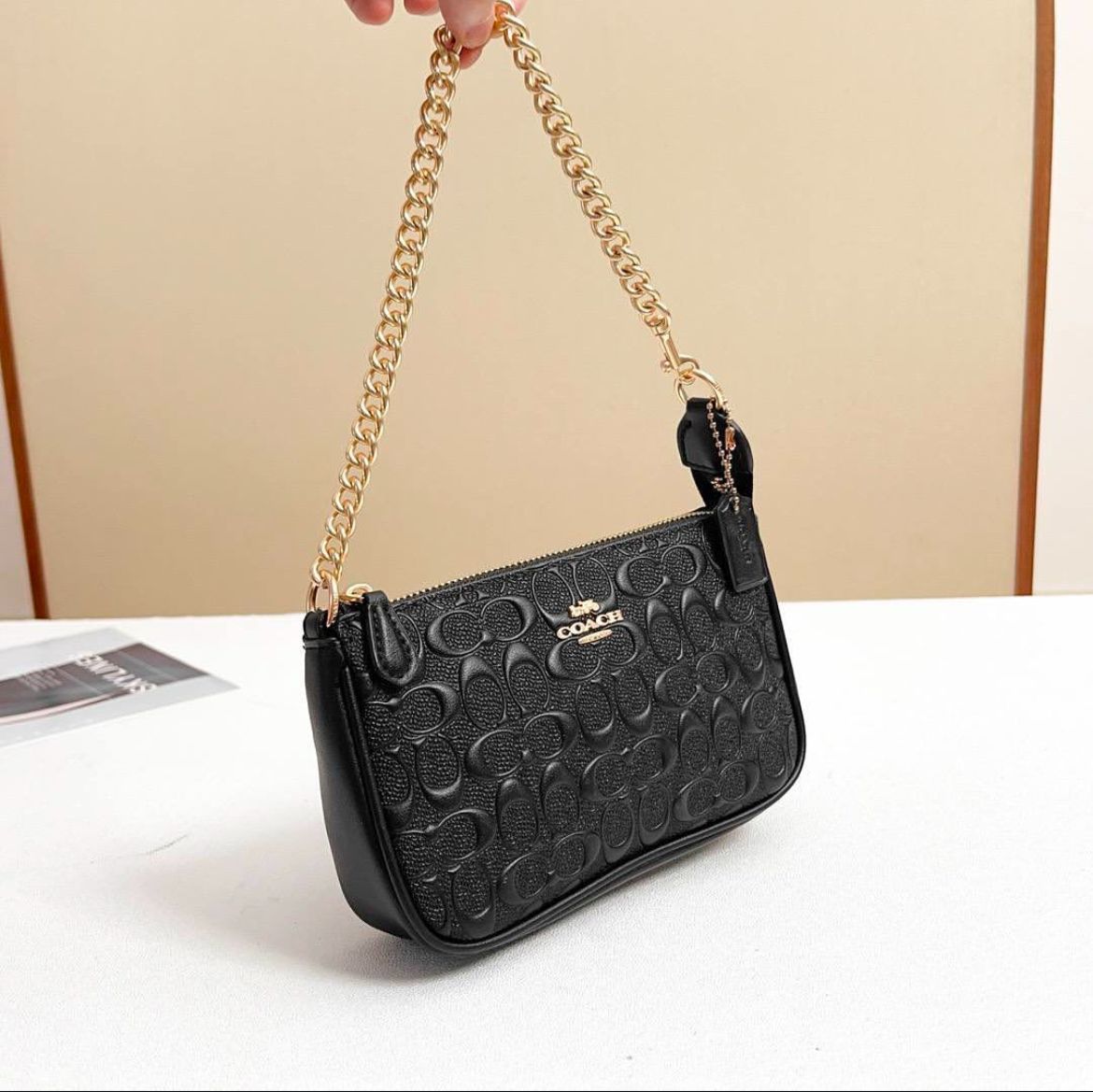 WhatsApp Image 2025-01-31 at 1.45.21 AM Coach Embossed Black Shoulder Bag (With Box)