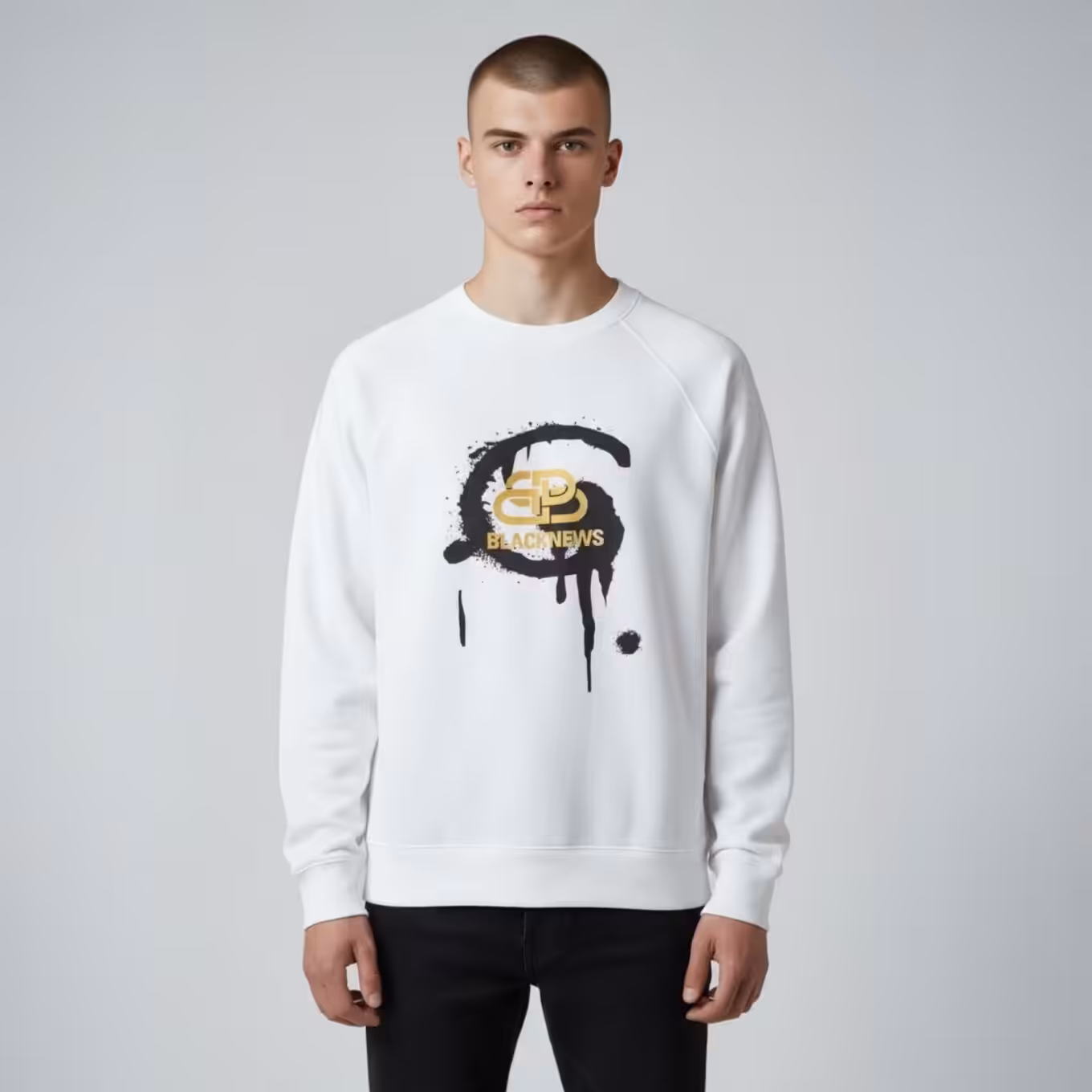 Balenciaga Black News White Sweatshirt