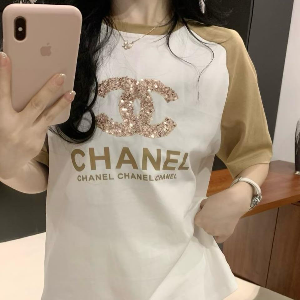 WhatsApp Image 2025-02-14 at 5.49.01 PM Chanel White Khaki Oversized T-shirt For Women