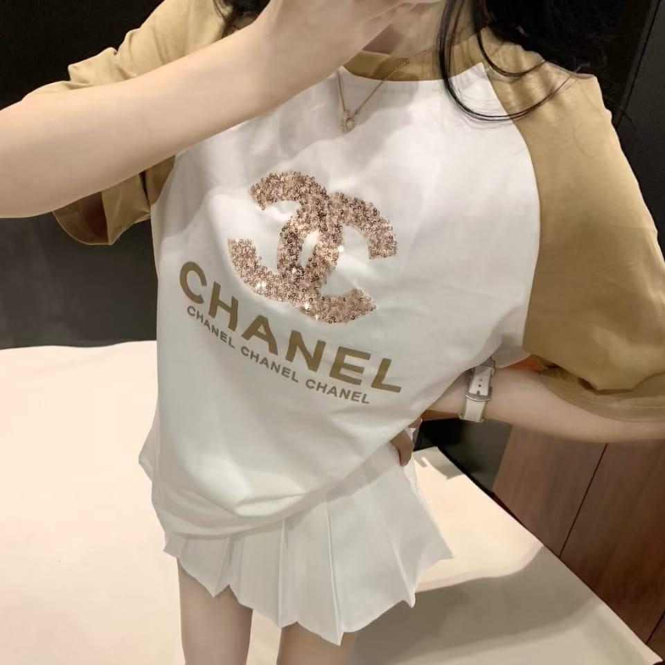 WhatsApp Image 2025-02-14 at 5.49.02 PM (1) Chanel White Khaki Oversized T-shirt For Women
