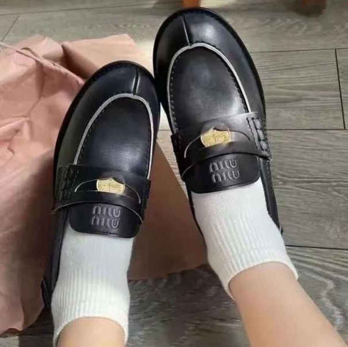 Miu Miu Black Penny Loafer