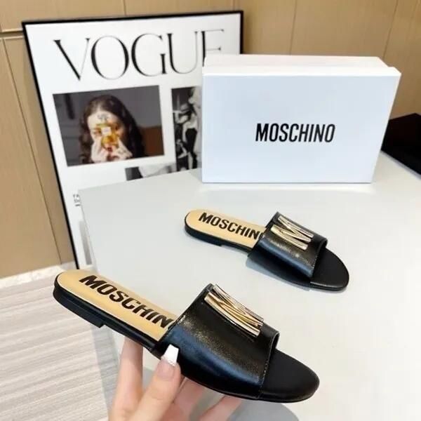 Moschino Black Slip On Flat  For Women