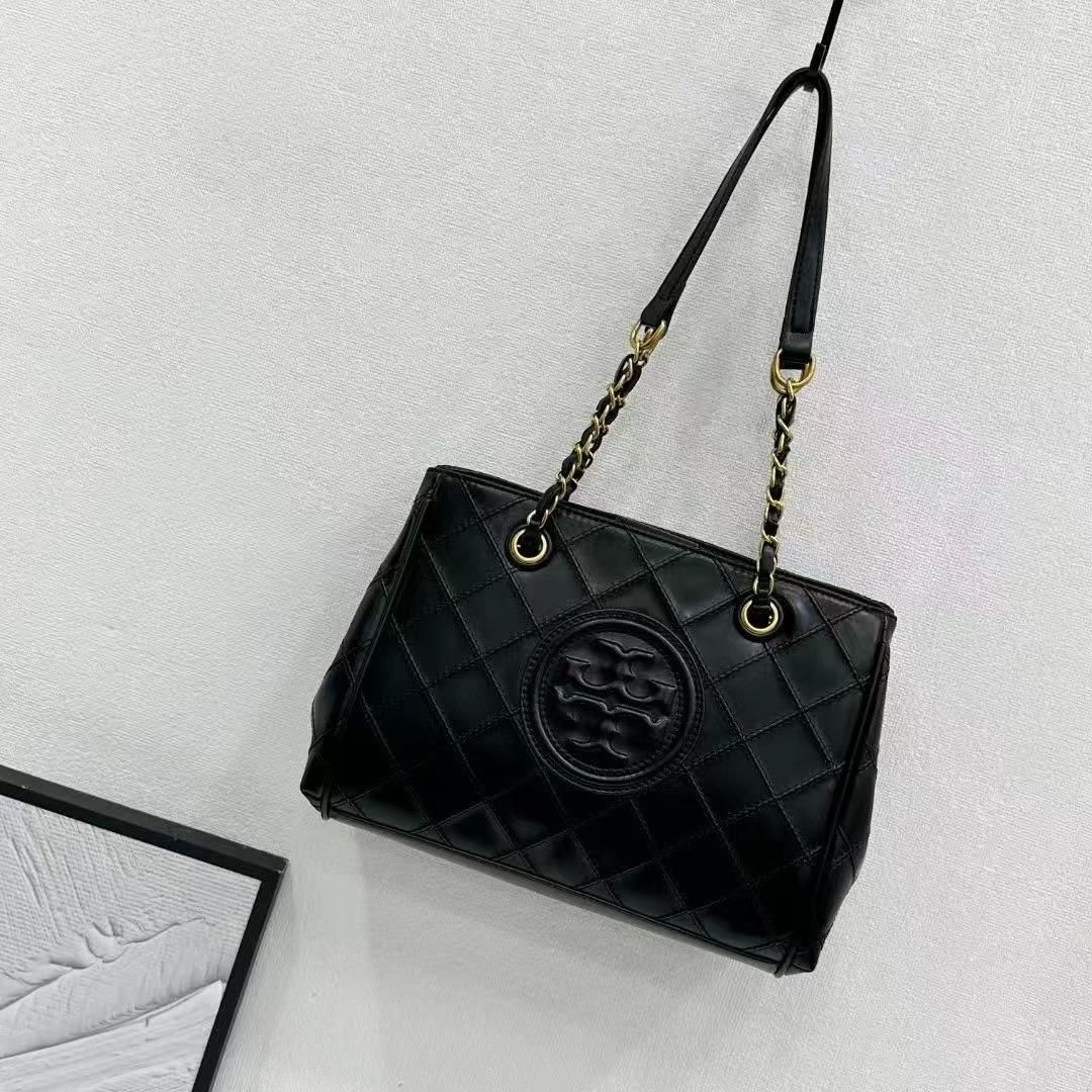 Tory Burch Fleming Black Medium Tote Bag