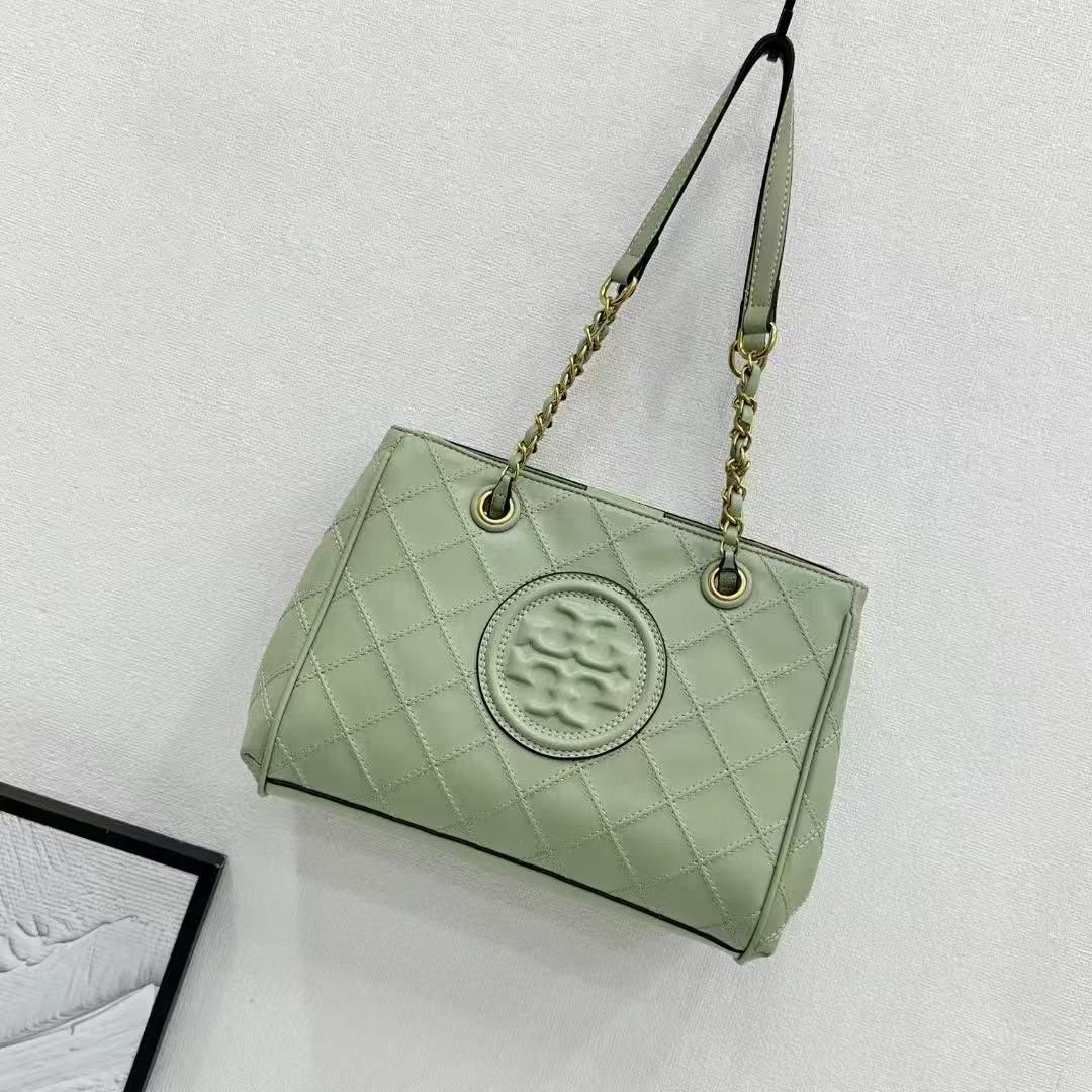 Tory Burch Fleming Pastel Green Medium Tote Bag
