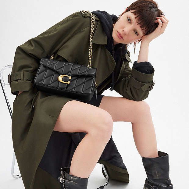 Coach Tabby 26 Black Quilted Sling Bag (With Box)