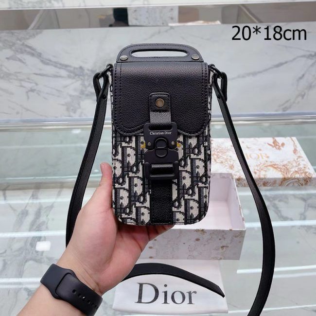 WhatsApp Image 2025-02-21 at 12.05.45 AM Dior Saddle Black Vertical Pouch Sling Bag (With Box)