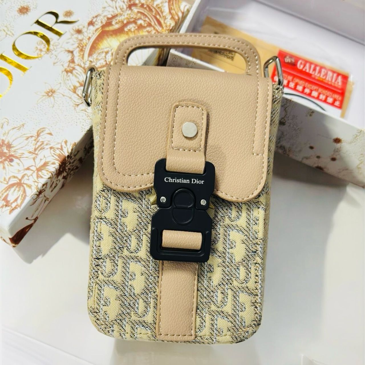 WhatsApp Image 2025-02-21 at 12.12.04 AM Dior Saddle Khaki Vertical Pouch Sling Bag (With Box)