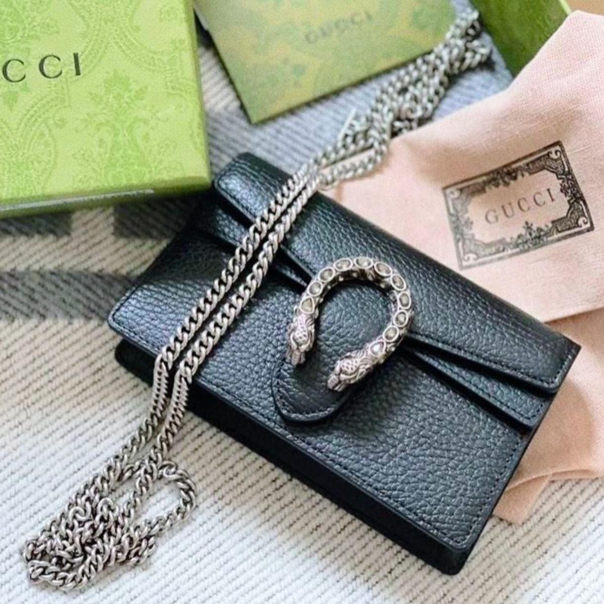 Gucci Dionysus Black Mini Sling Bag (With Box)