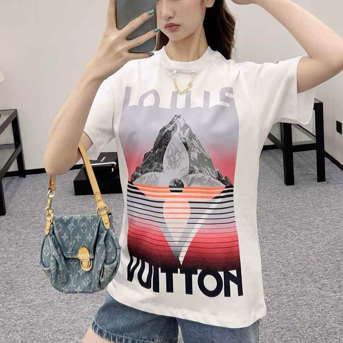 LV Flower Mountain White Oversized T-shirt