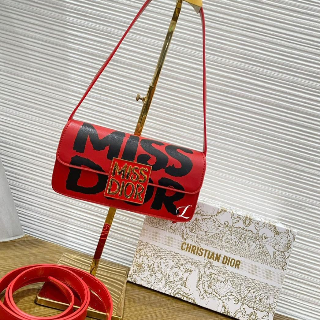 WhatsApp Image 2025-03-03 at 5.56.40 PM Dior Miss Dior Flap Red Graffin Print Sling Bag (With Box)