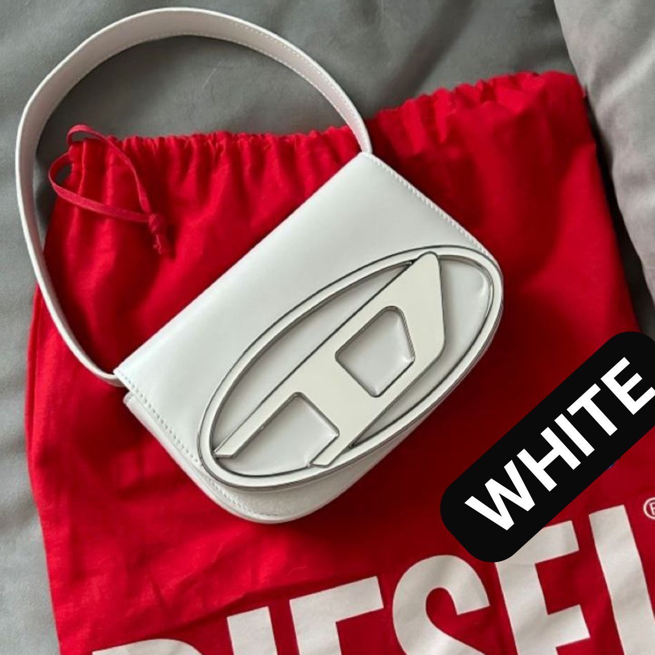 Diesel Responsible White Color Shoulder Bag (With Box)
