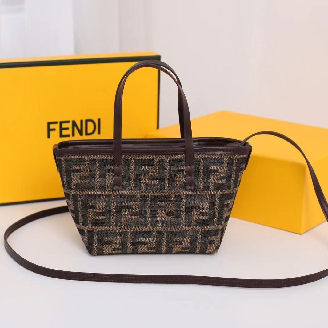 WhatsApp Image 2025-03-03 at 8.18.03 PM Fendi Mini Roll Brown Tote Bag (With Box)