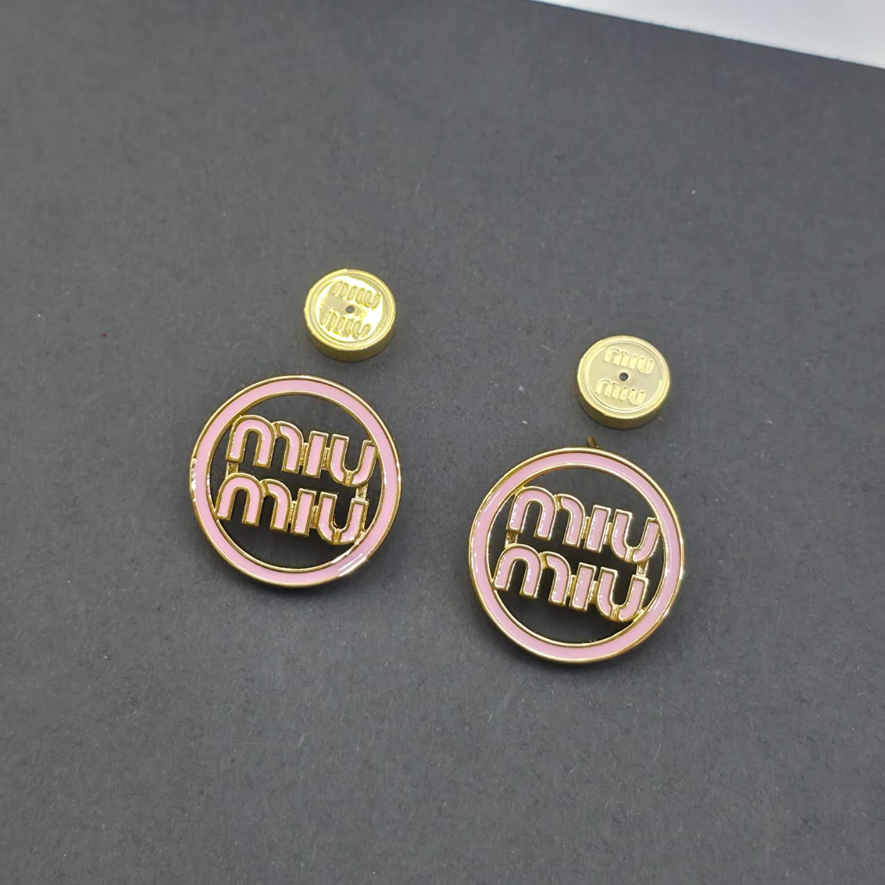 Miu Miu Pink Round Mono  Earring