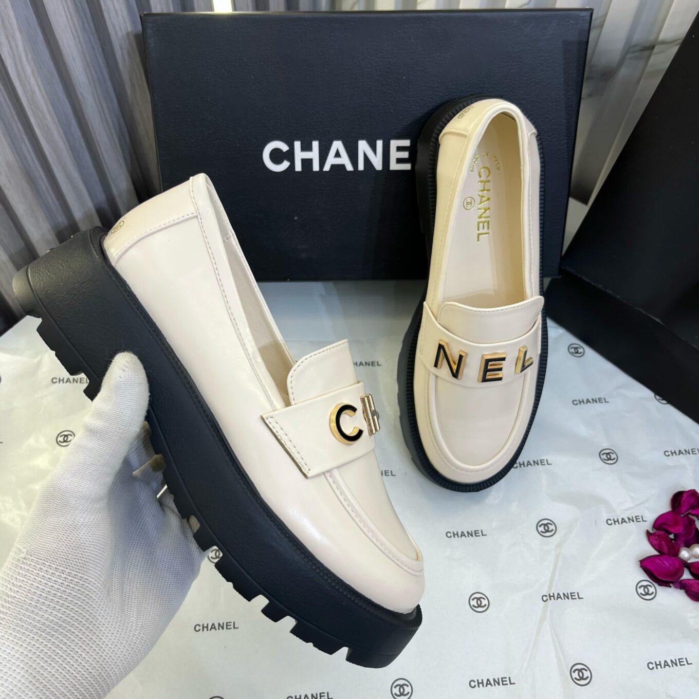 WhatsApp Image 2025-04-04 at 5.54.09 PM Chanel Off White Mocassin Loafer