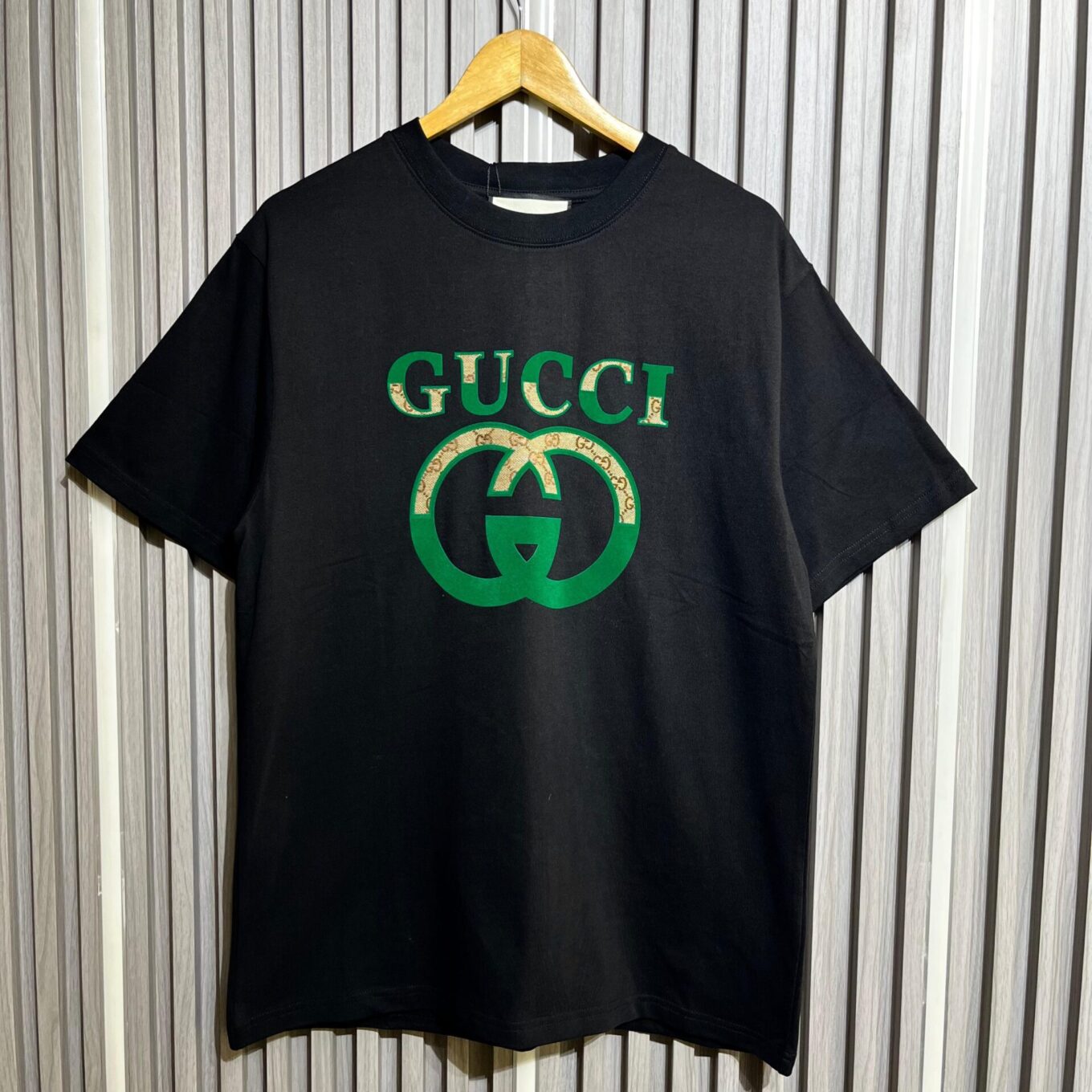 Gucci Monogram Premium Black Tshirt For Men