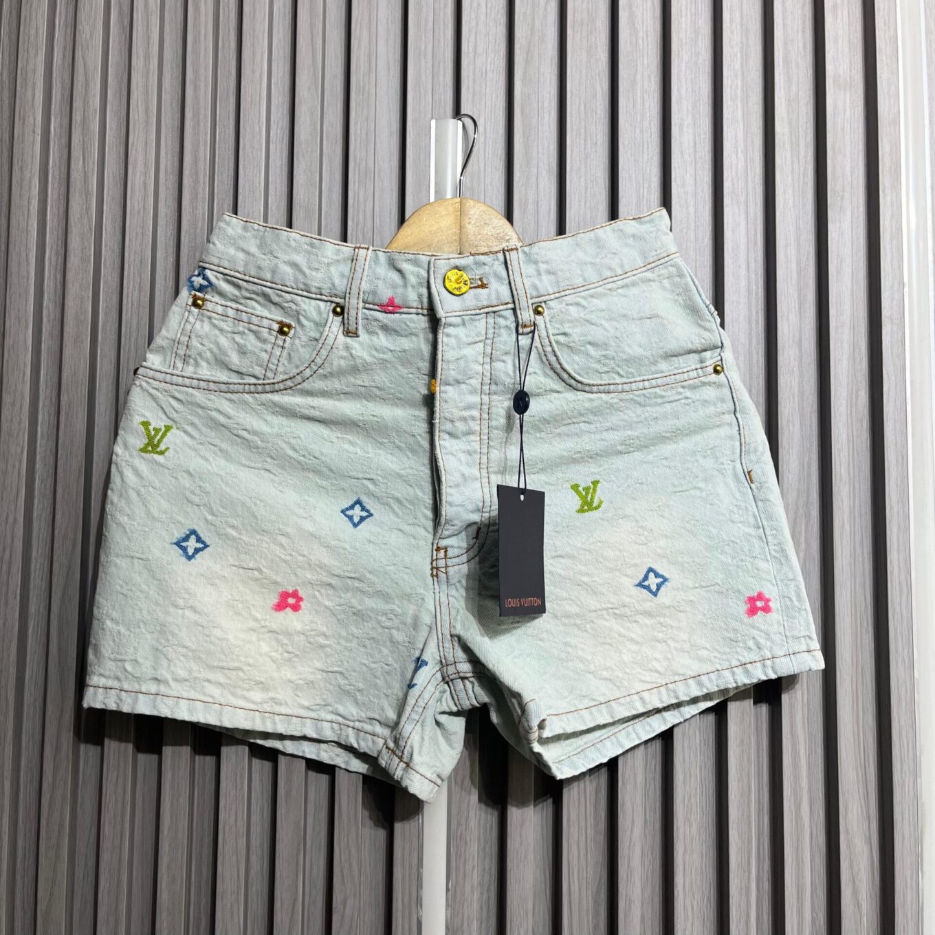 Louis Vuitton Summer Jaquard Denim Shorts For Women