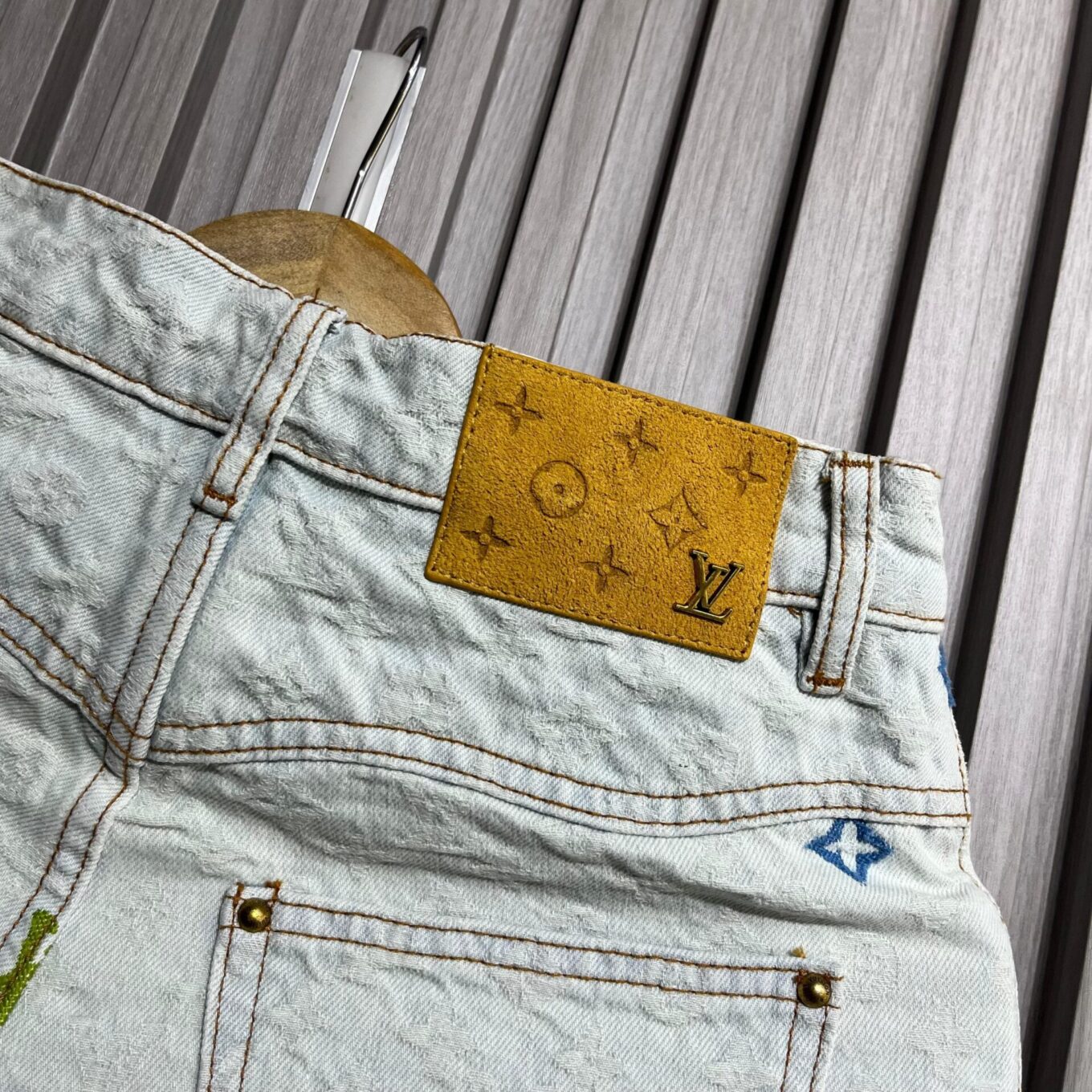 Louis Vuitton Summer Jaquard Denim Shorts For Women