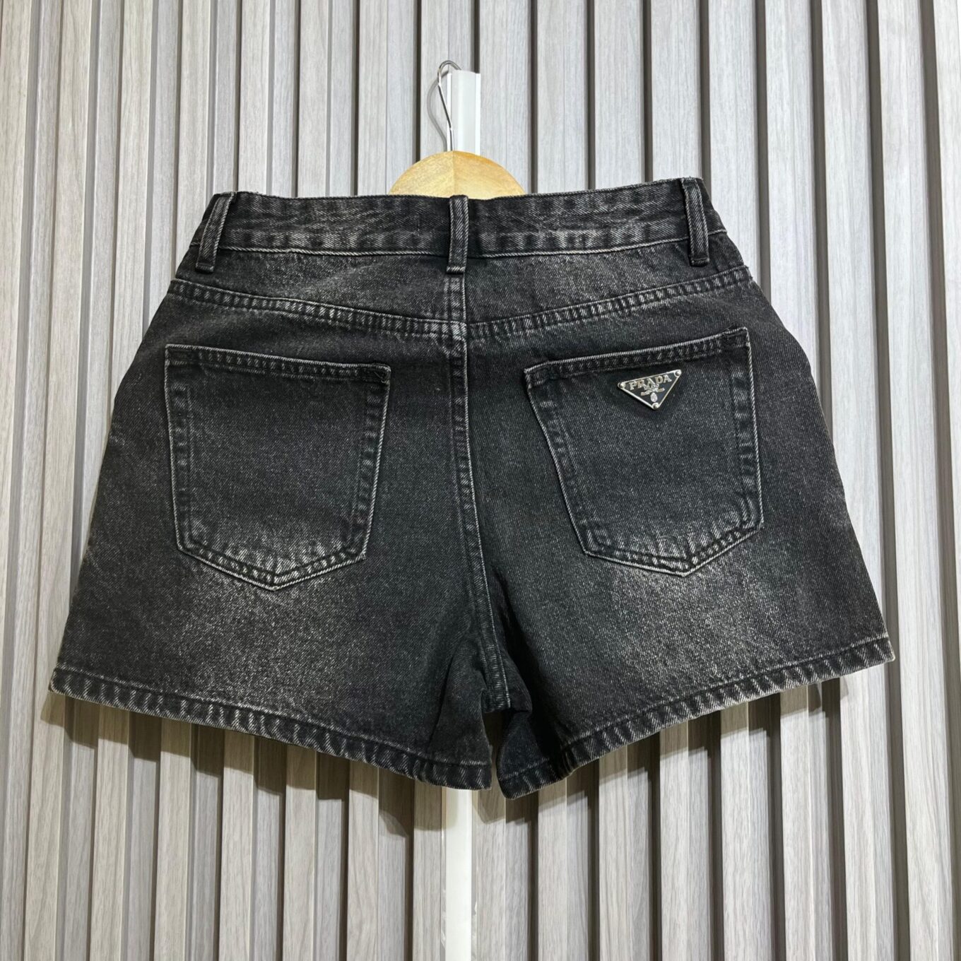 Prada Charcol Denim Shorts For Women