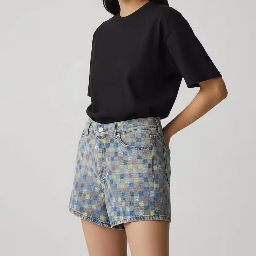Louis Vuitton check Denim Shorts For Women