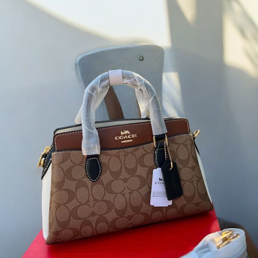 WhatsApp Image 2025-06-04 at 11.24.59 AM Coach Darcie Carryall Apricot Brown Medium Handbag (With Box)