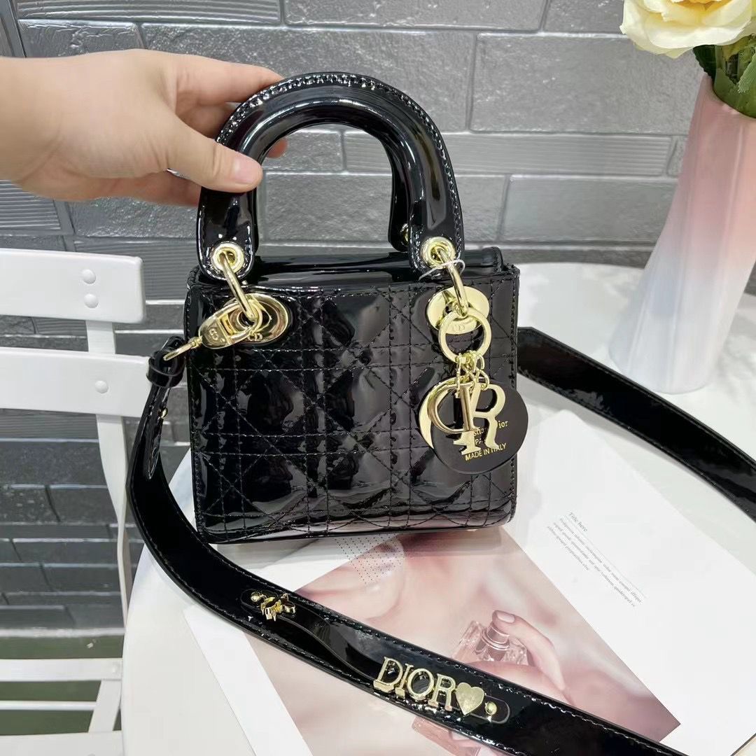 WhatsApp Image 2025-06-04 at 12.33.41 PM Lady Dior Black Patent Small Handbag (With Box)