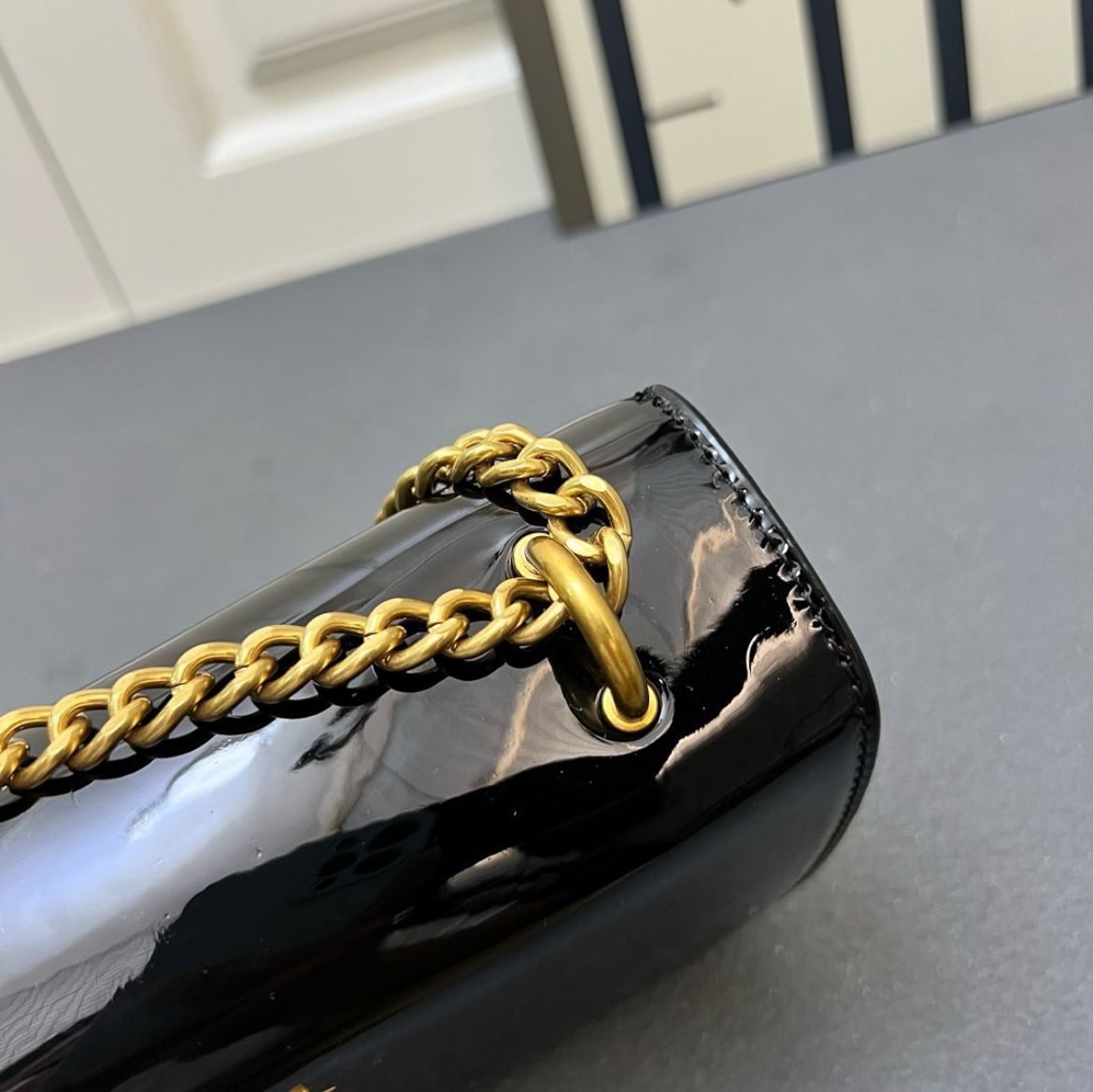 WhatsApp Image 2025-06-04 at 8.24.26 PM (1) Ysl Sunset Patent Black Premium Quality Sling Bag (With Double Box)