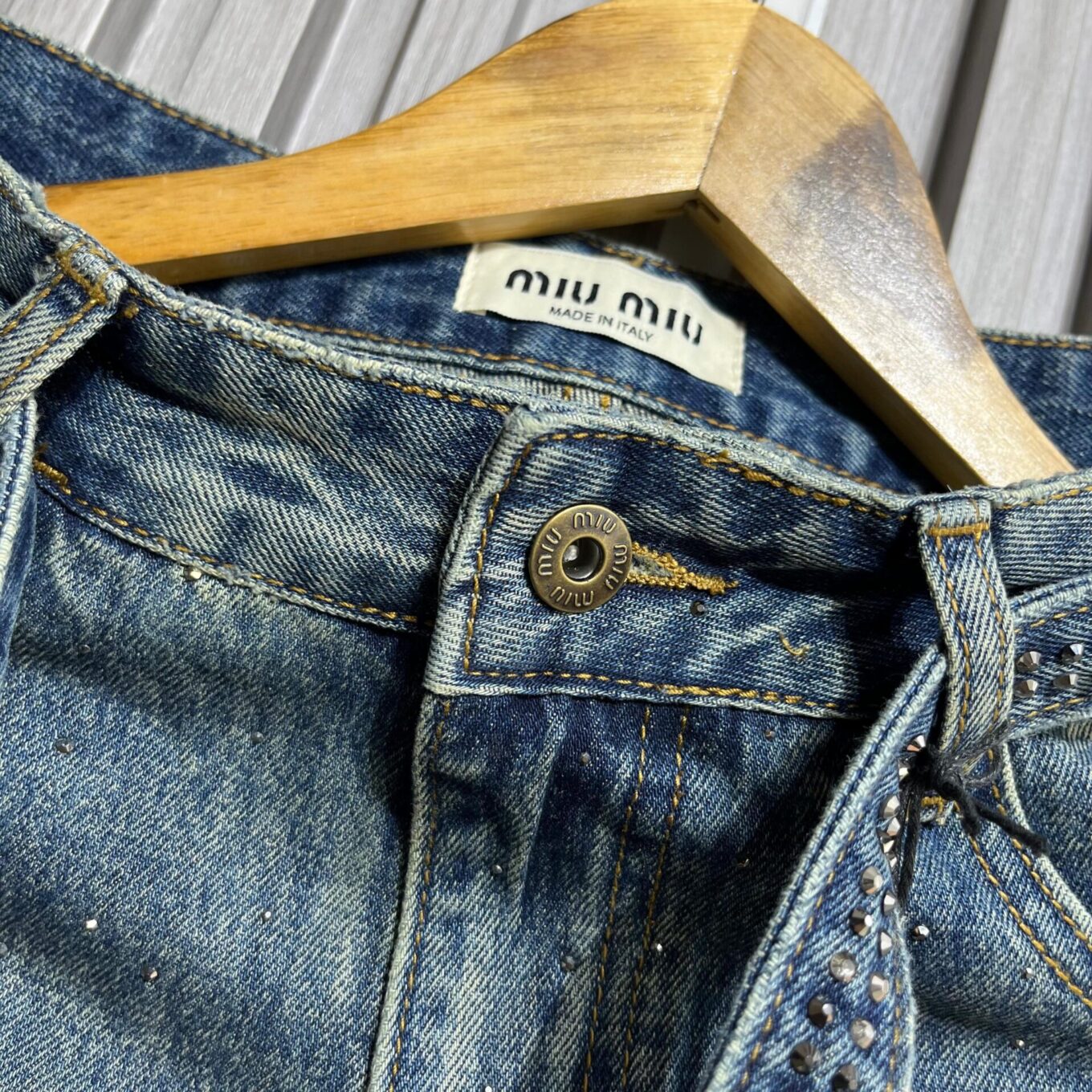 Miu Miu Studded Relaxed Fit Denim For Women