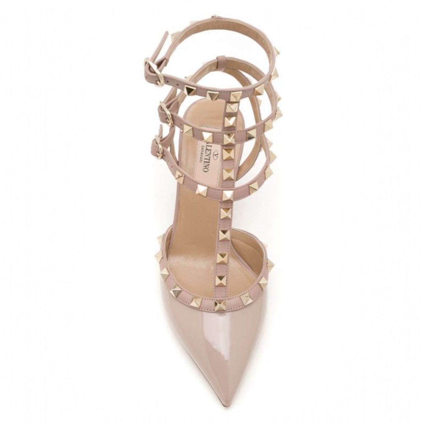 Valentino Rockstud Caged Apricot Heel For Women