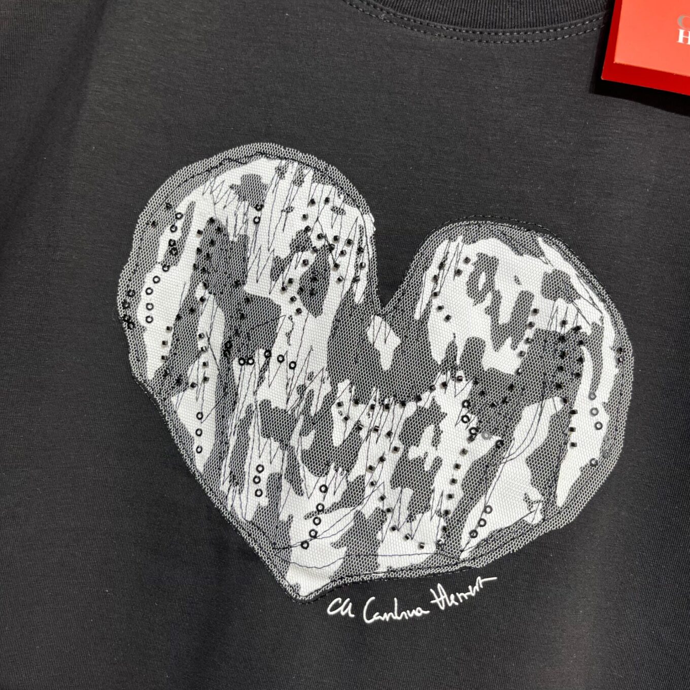 Carolina Herrera Black Love Tshirt For Women