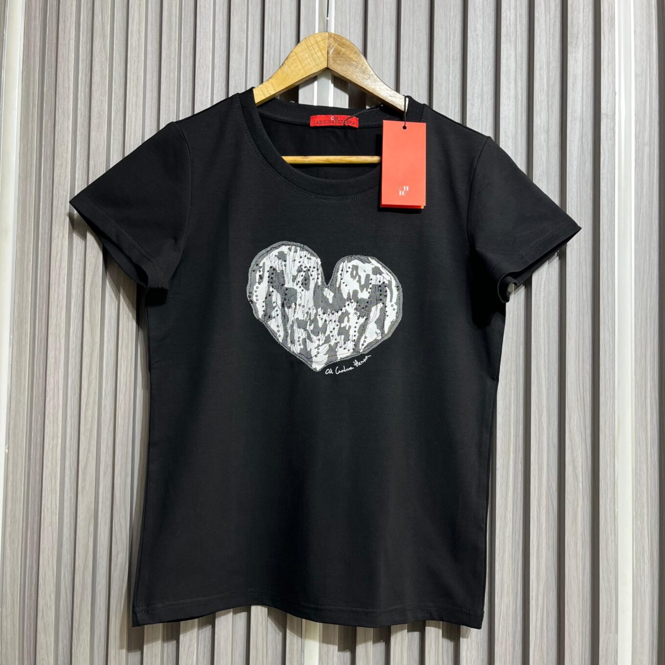 WhatsApp Image 2025-06-16 at 1.20.02 PM Carolina Herrera Black Love Tshirt For Women