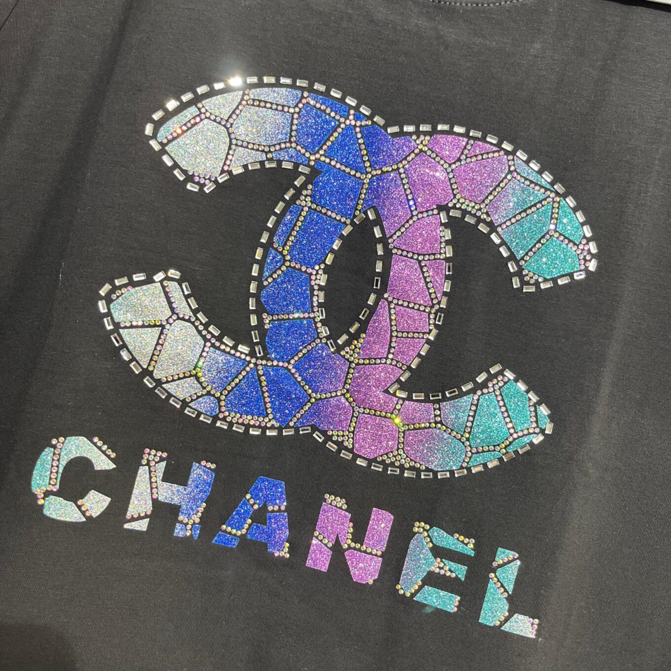 Chanel Black 3D Logo Tshirt For Women